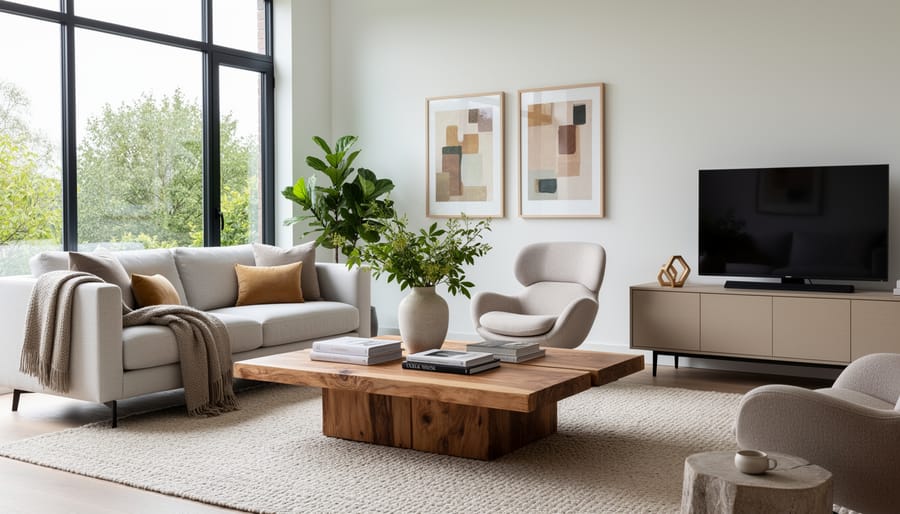 Elegantly appointed luxury living room featuring curated designer furniture collection