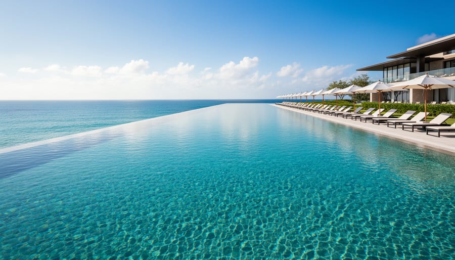 San Alfonso del Mar’s expansive outdoor pool stretching along the Chilean coastline